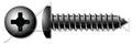(3000 pcs) #14 X 3/4', Self-Tapping Sheet Metal Screws, Type AB, Pan Phillips Drive, Steel, Black Zinc