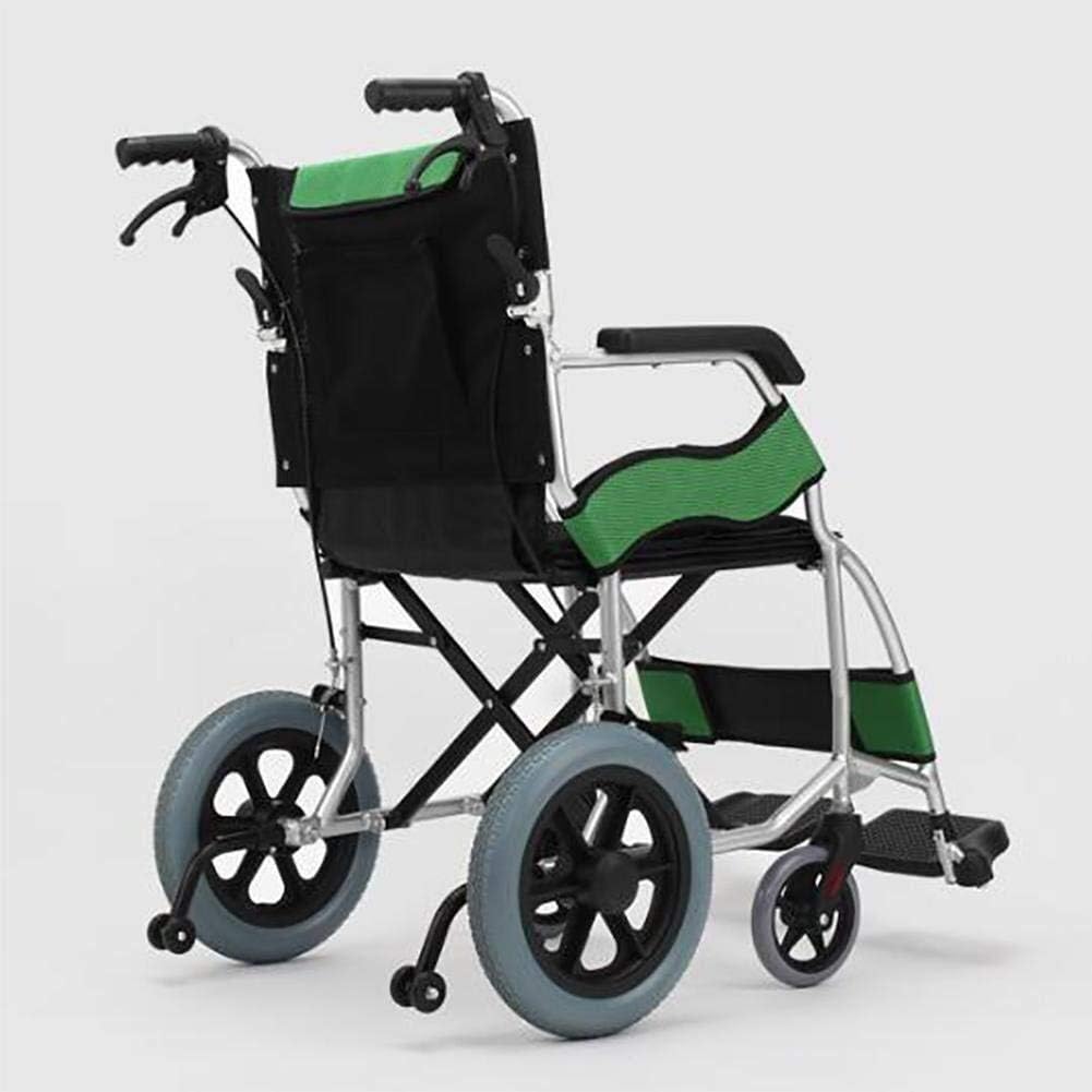 Wheelchair Fold Light Portable Aluminum Alloy, Travel Aircraft Disabled Trolley Old Man Scooter,Portable