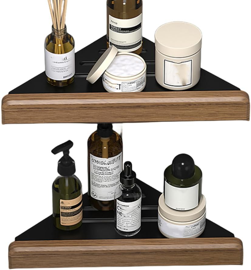 Bathroom Hardware Set Black Wood Bath Accessories Wall Mounted Towel Rack Towel Bar Toilet Brush Towel Hooks Paper Holder,H