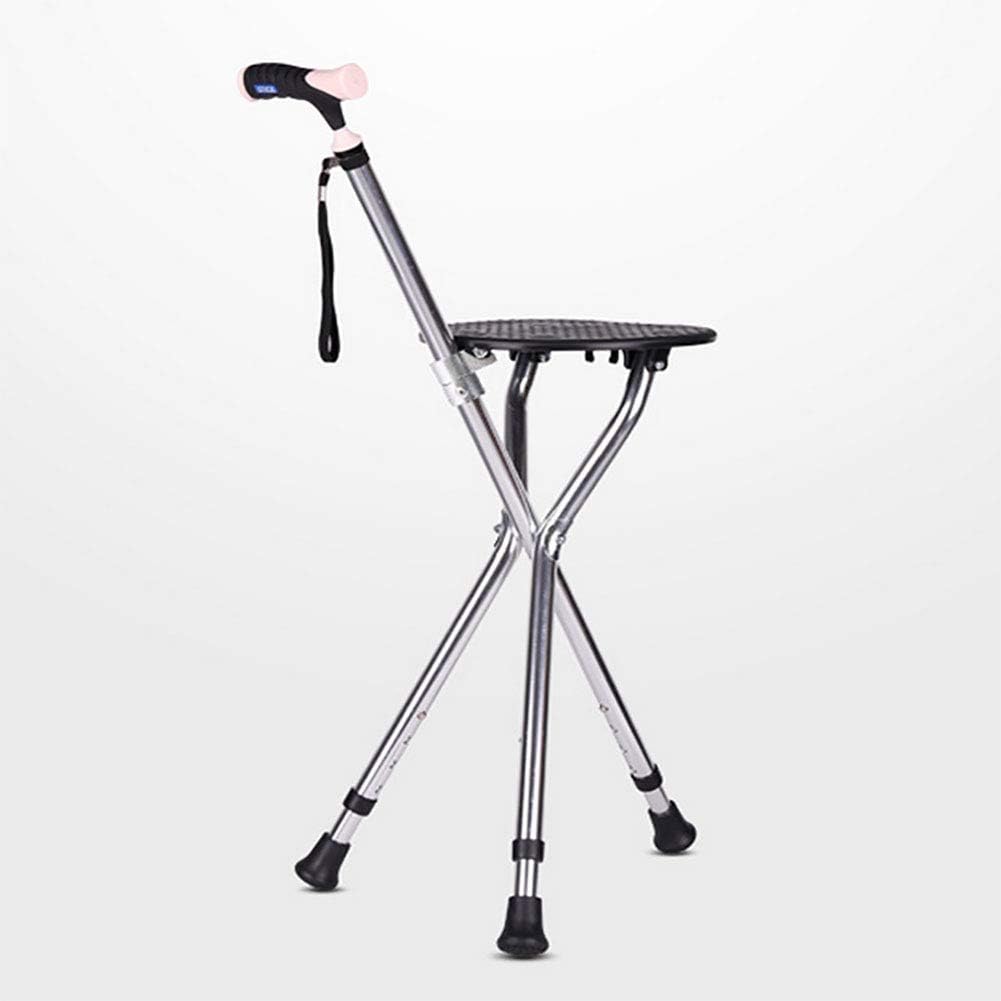 Adjustable Crutches, Portable Folding Cane Seat Lightweight Adjustable Height Walking Chair Elderly Folding Tripod Disability Aid Crutches It's so Kind of You powerfully