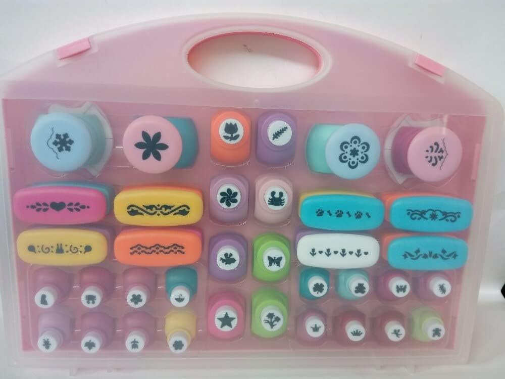 Children's manual DIY preschool flowering Hole Punch Craft DIY Scrapbooking Cards Printing Paper Shaper embossing machine - (Color: 36pcs set)