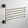 Towel Rail for Bathroom, Swivel Towel Hangers, Copper Gold Wall Mounted 5 Towel Bars, Bathroom Towel Rail Rack, Antique Bathroom Towel Holder Towel Hanger (Gold and Black-A