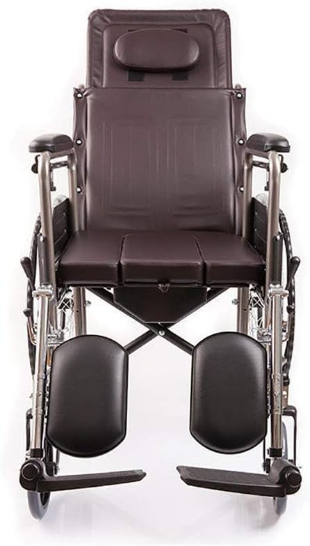 Wheelchair High Back Steel,Lying with Removable Dining Table Rear Storage Bag Elderly/Disabled Scooter,portable