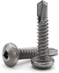 #12 Square Drive Pan Head Self Drilling Screws 410 Stainless Steel TEK Sheet Metal Screws #12 x 1-1/4 inch Qty 100