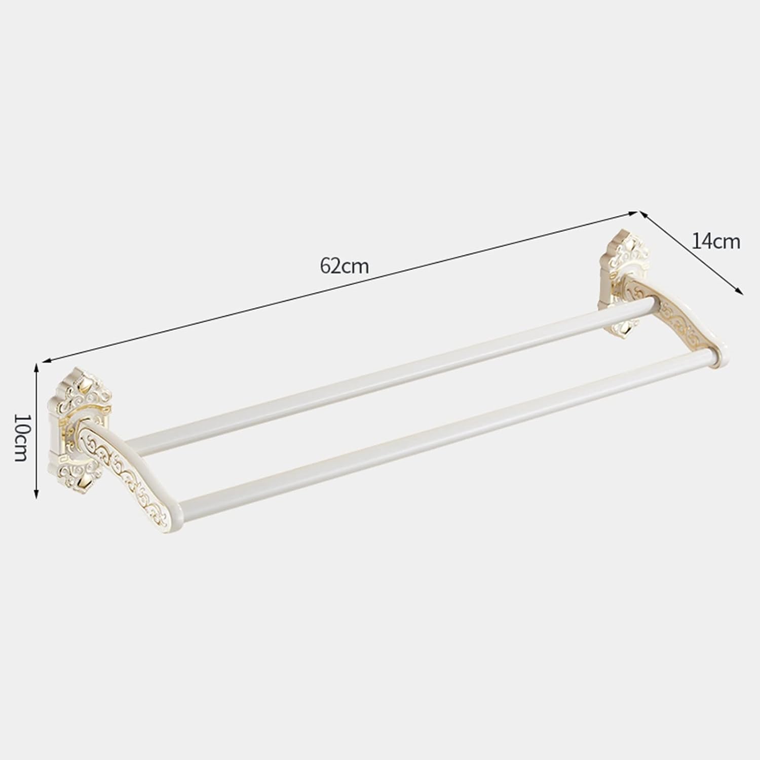 Towel Rack Towel Holder Wall Mounted Towel Bar Self Adhesive Towel Rack No Drilling Anti-Rust Space Aluminum Used in Toilets and Toilets/White A
