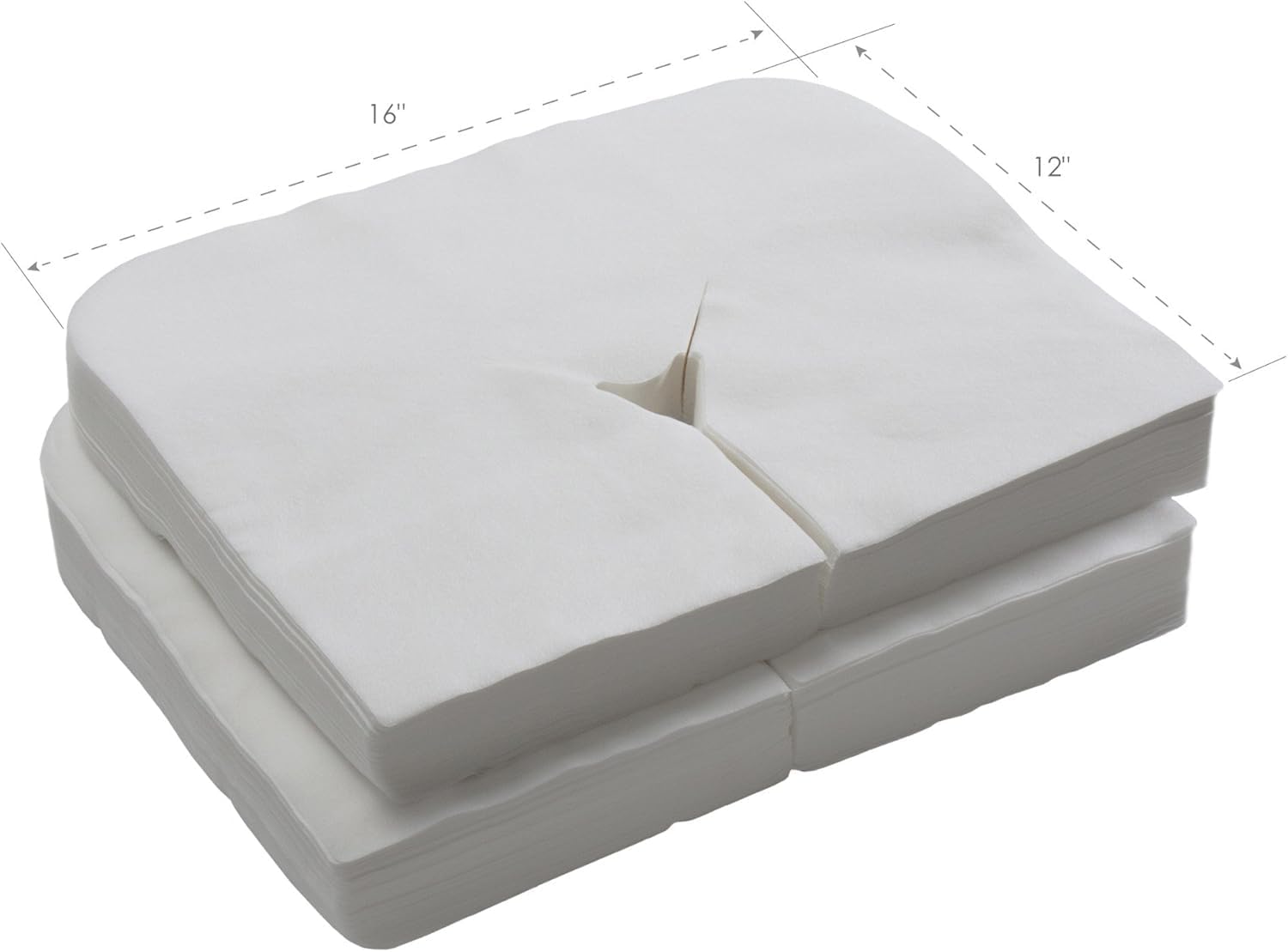 EarthLite Disposable Face Cradle and Headrest Covers, 1000-Pack, Medical-Grade, Ultra Soft, Luxurious, Non-Sticking for Massage Tables & Chairs, White