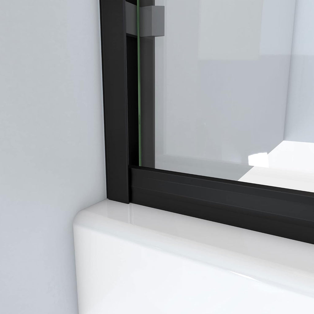 DreamLine Alliance Pro BGX 56-60 inch W x 70 3/8 inch H Semi-Frameless Bypass Shower Door in Matte Black and Clear Glass