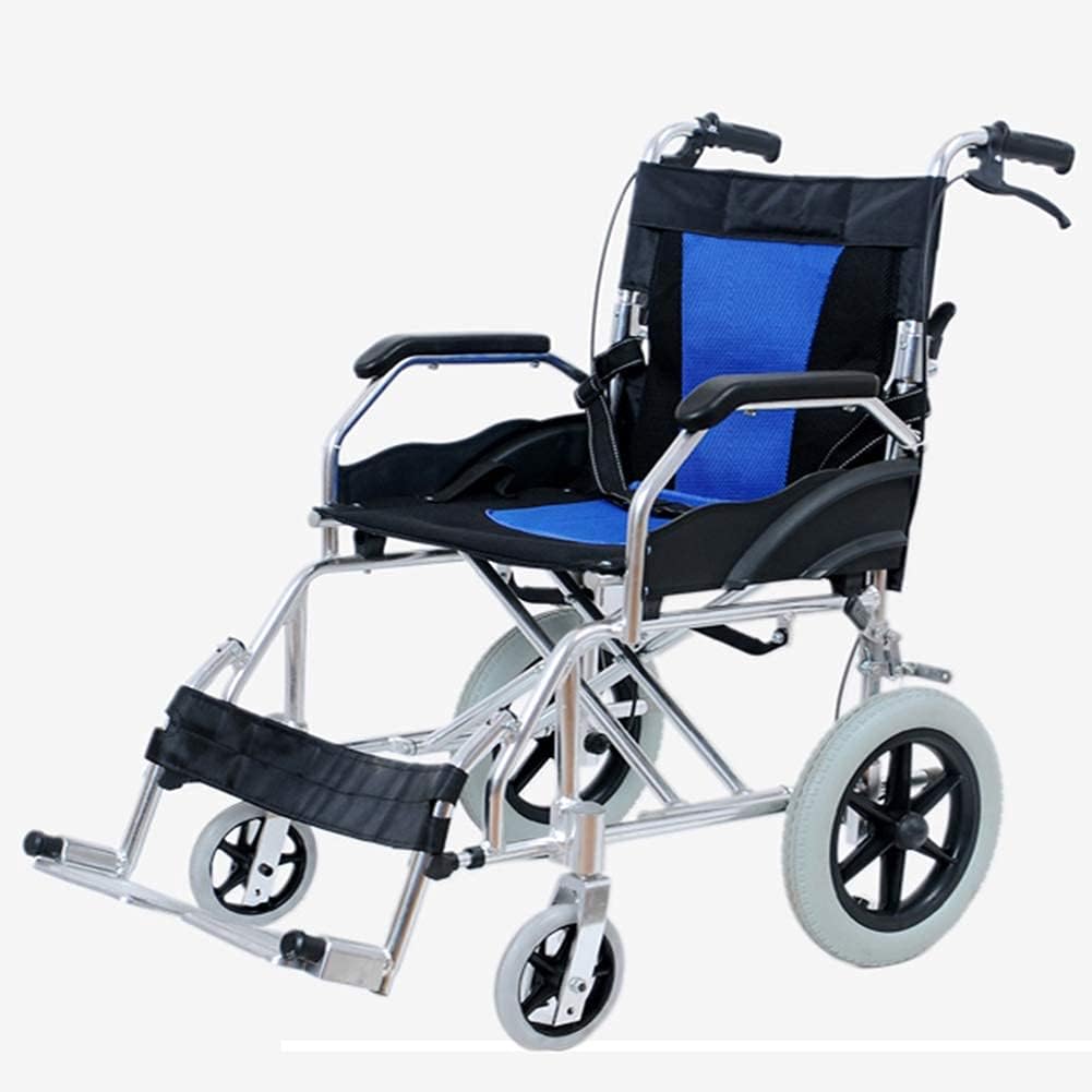 Wheelchair,Lightweight Folding Wheelchair Driving,Wheelchair Elderly Disabled Trolley,Portable Travel Ultralight Aluminum Alloy Scooter,Portable