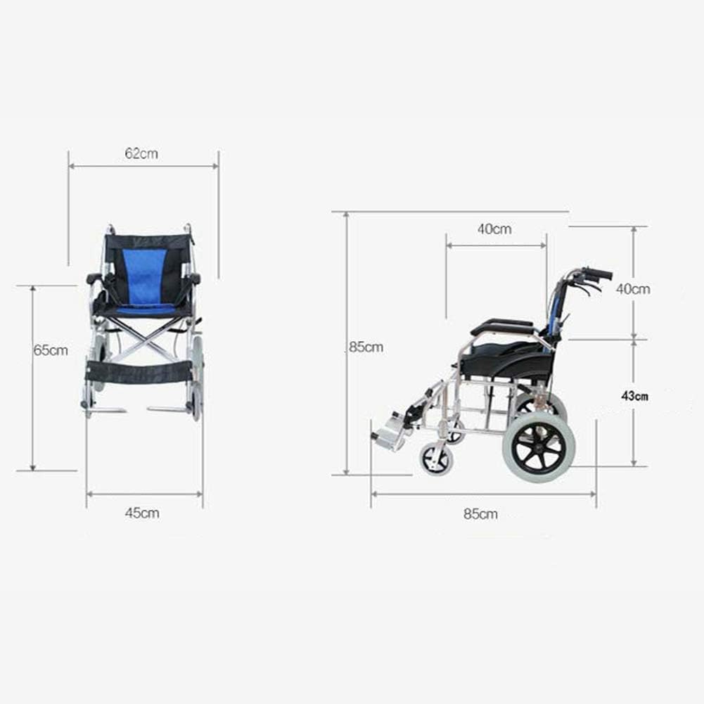 Wheelchair,Lightweight Folding Wheelchair Driving,Wheelchair Elderly Disabled Trolley,Portable Travel Ultralight Aluminum Alloy Scooter,Portable