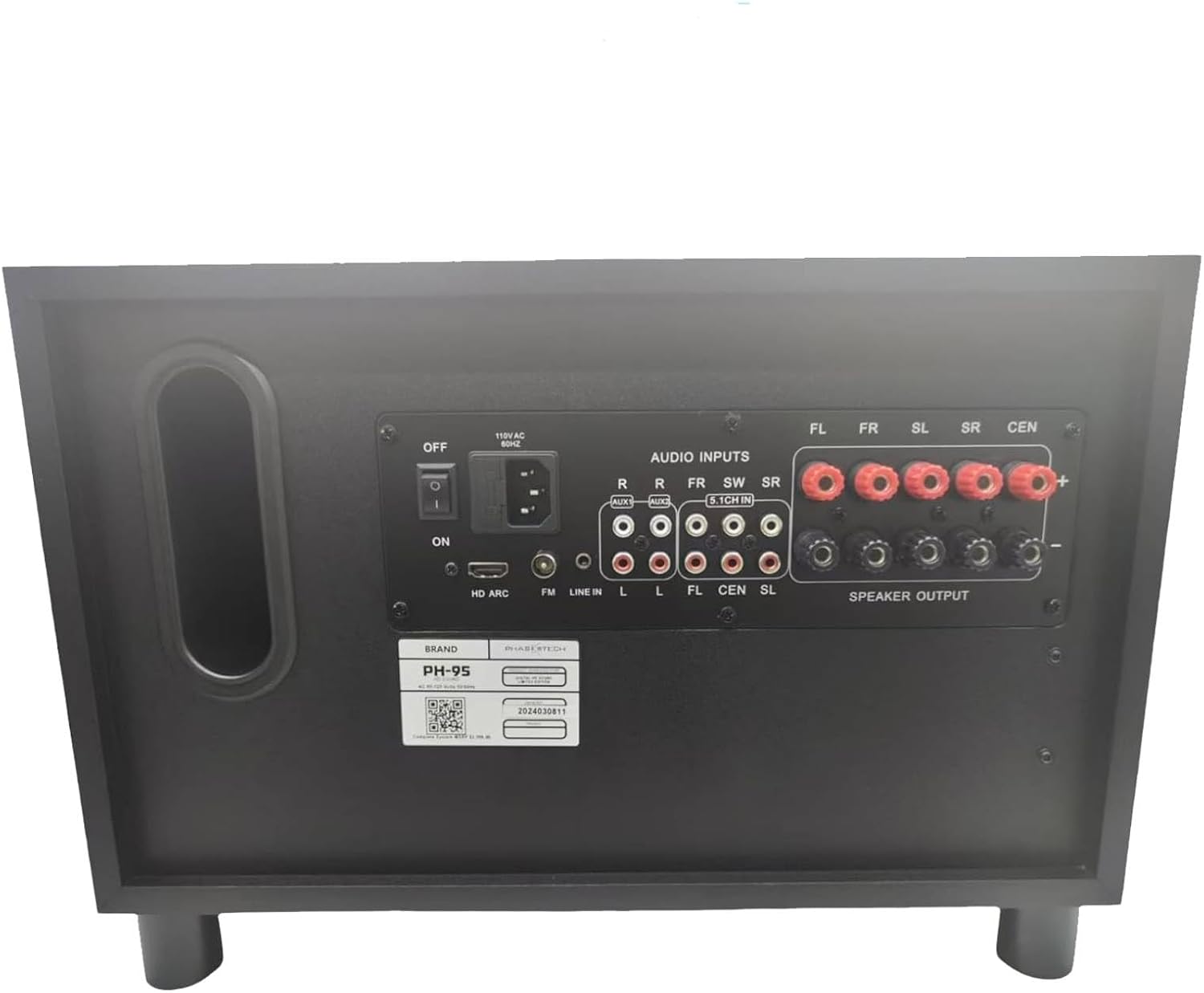 5.1 Channel Home Theater System with 10' Subwoofer, 500W Peak Power, Bluetooth 5.0, FM Radio, Remote Control - for Movies/Music/Karaoke (5 Speakers + RCA/USB)