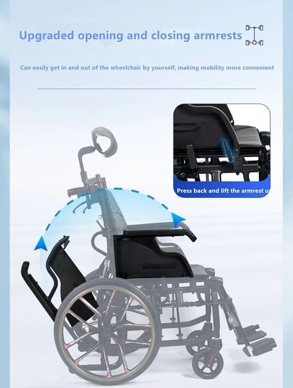 Manual Wheelchair, Lightweight Folding Wheelchair, Reclining Wheelchair, Shower Chair, Bathing Wheelchair, Mobility Scooter for The Elderly and Disabled
