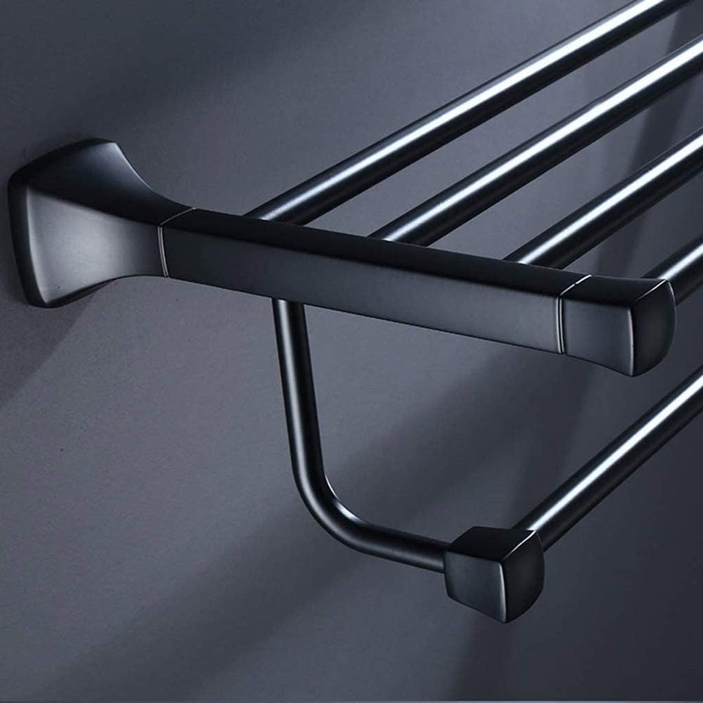 Bathroom Shelf 2 Tier Wall Mounting Rack with Towel Bars，Multifunctional