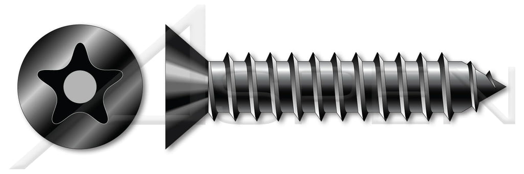 (1000 pcs) #14 X 3/4', Self-Tapping Sheet Metal Screws, Flat Countersunk Head Tamper-Resistant Torx Plus(r) Pin Drive, Type AB, Steel, Black Oxide