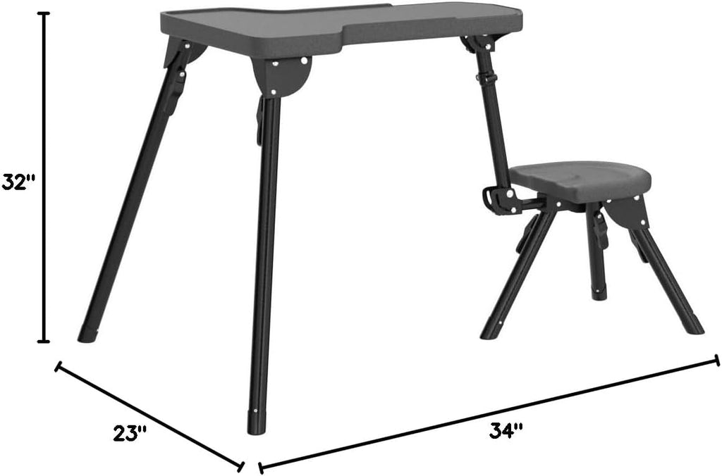 Caldwell Stable Table Lite with Weatherproof Tabletop, Ambidextrous Seat and Fully Collapsible Design for Easy Transport and Outdoor Target Shooting