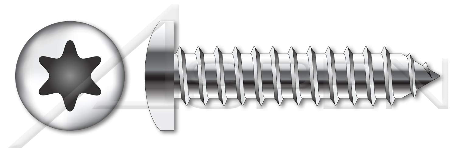 (1500 pcs) 1/4'-14 X 3/4', Self-Tapping Sheet Metal Screws, Type AB, Pan 6Lobe Torx(r) Drive, Stainless Steel