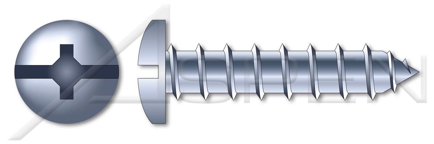 (4000 pcs) #14 X 3/4', Self-Tapping Sheet Metal Screws, Type A, Pan Head Phillips/Slot Combo Drive, Steel, Zinc Plated