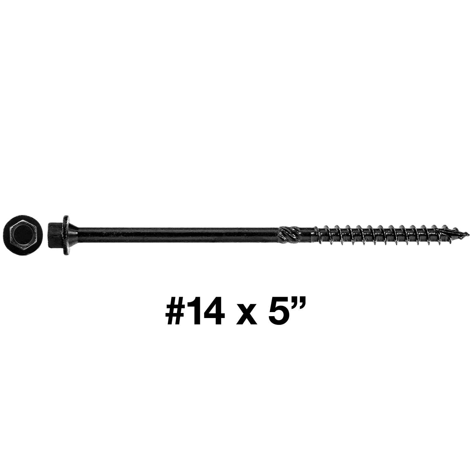 Jake Sales #14 X 5 Heavy Duty Black Timber/Log/Landscaping Wood Screws - Exterior Coated Heavy Duty Screws. 1 x Full Box - 600 Screws