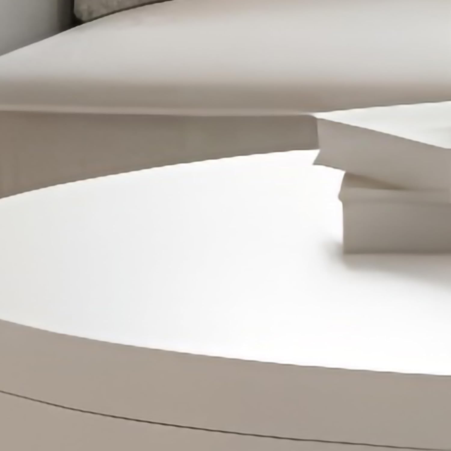 Round Coffee Table Set of 2, Nesting Coffee Tables with Storage, Living Room Table Set, Modern Wood Center Table for Living Room, Apartment, 31.5' & 18' Accent Table Set, White