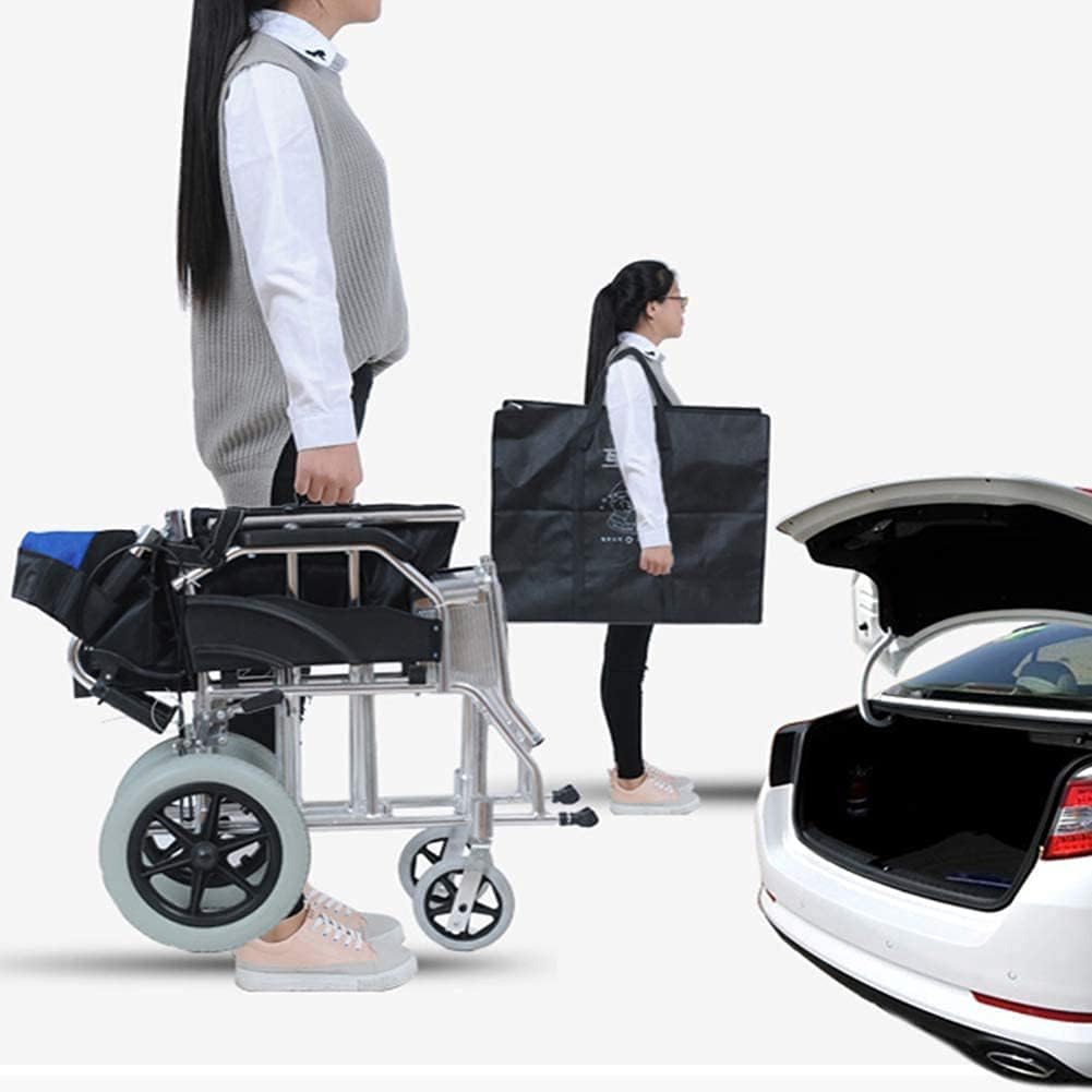 Wheelchair,Lightweight Folding Wheelchair Driving,Wheelchair Elderly Disabled Trolley,Portable Travel Ultralight Aluminum Alloy Scooter,Portable