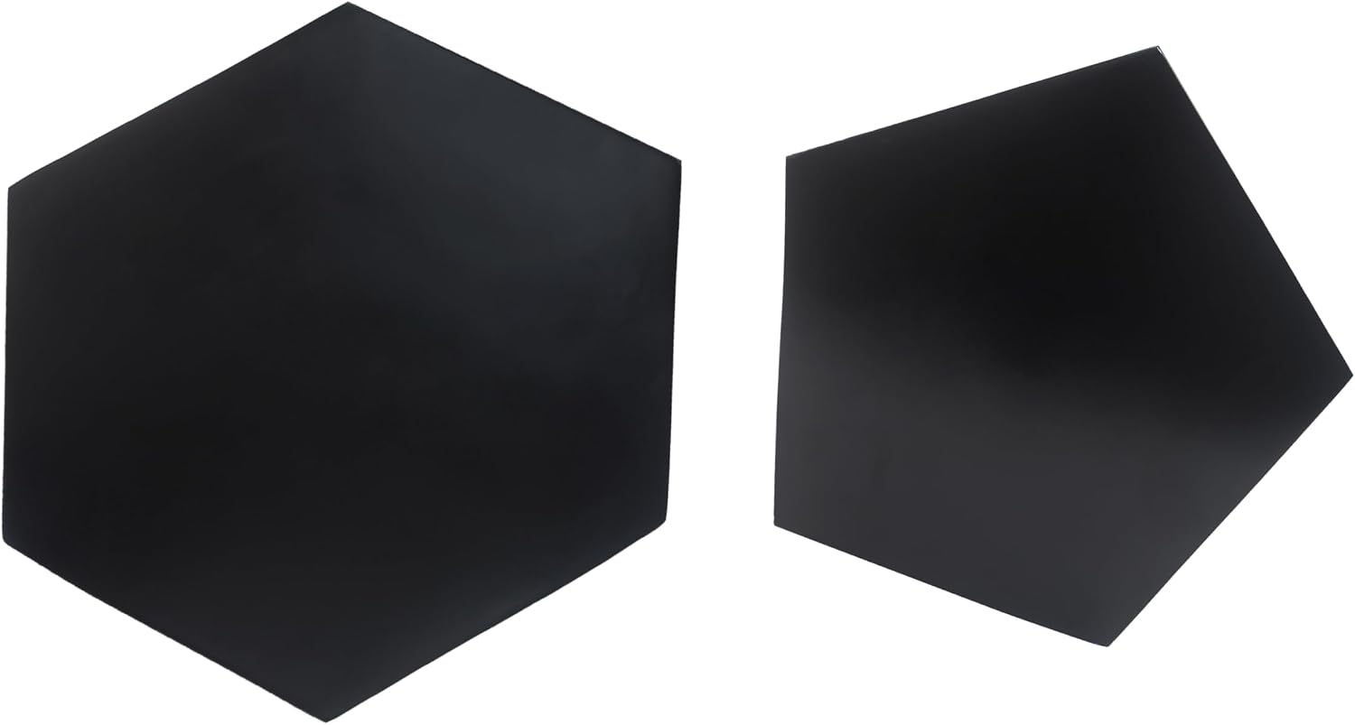 Merax Modern Mgo Coffee Table Set, 2 Piece Geometric Side Table Includes 1 Pentagon-Topped Table & 1 Hexagon-Topped Table for Living Room Office, Black