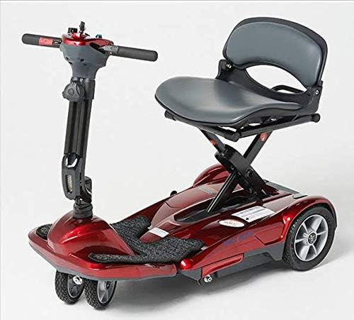 EV Rider Transport Move S21M Manual Folding Mobility Scooter - Lithium Battery Airline Friendly- Lightweight 49 lbs. Total (Red), Assorted