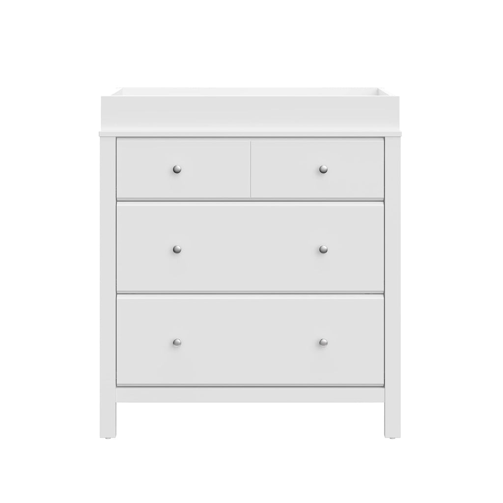 Storkcraft Horizon 3 Drawer Chest with Changing Topper (White) – GREENGUARD Gold Certified, Includes Removable Changing Table Topper, Chest of Drawers for Nursery & Kids Bedroom