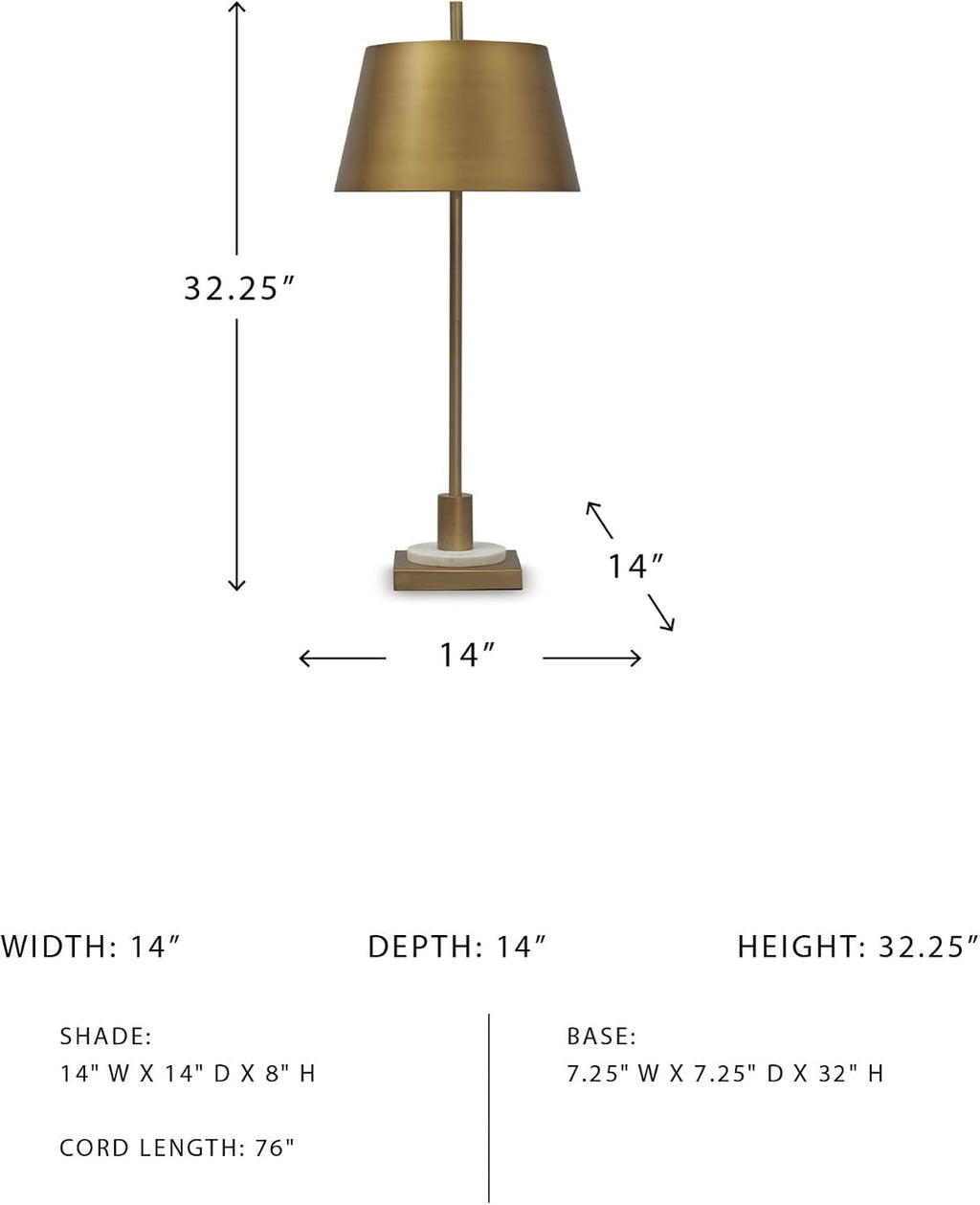 Signature Design by Ashley Fritzburn Industrial Metal Table Lamp with On/Off Switch, Metallic & White