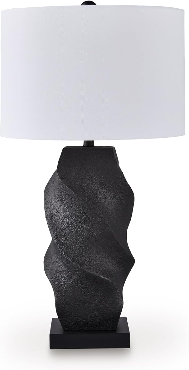 Signature Design by Ashley Amillion Modern Polyresin Table Lamp with 3-Way Switch, Black