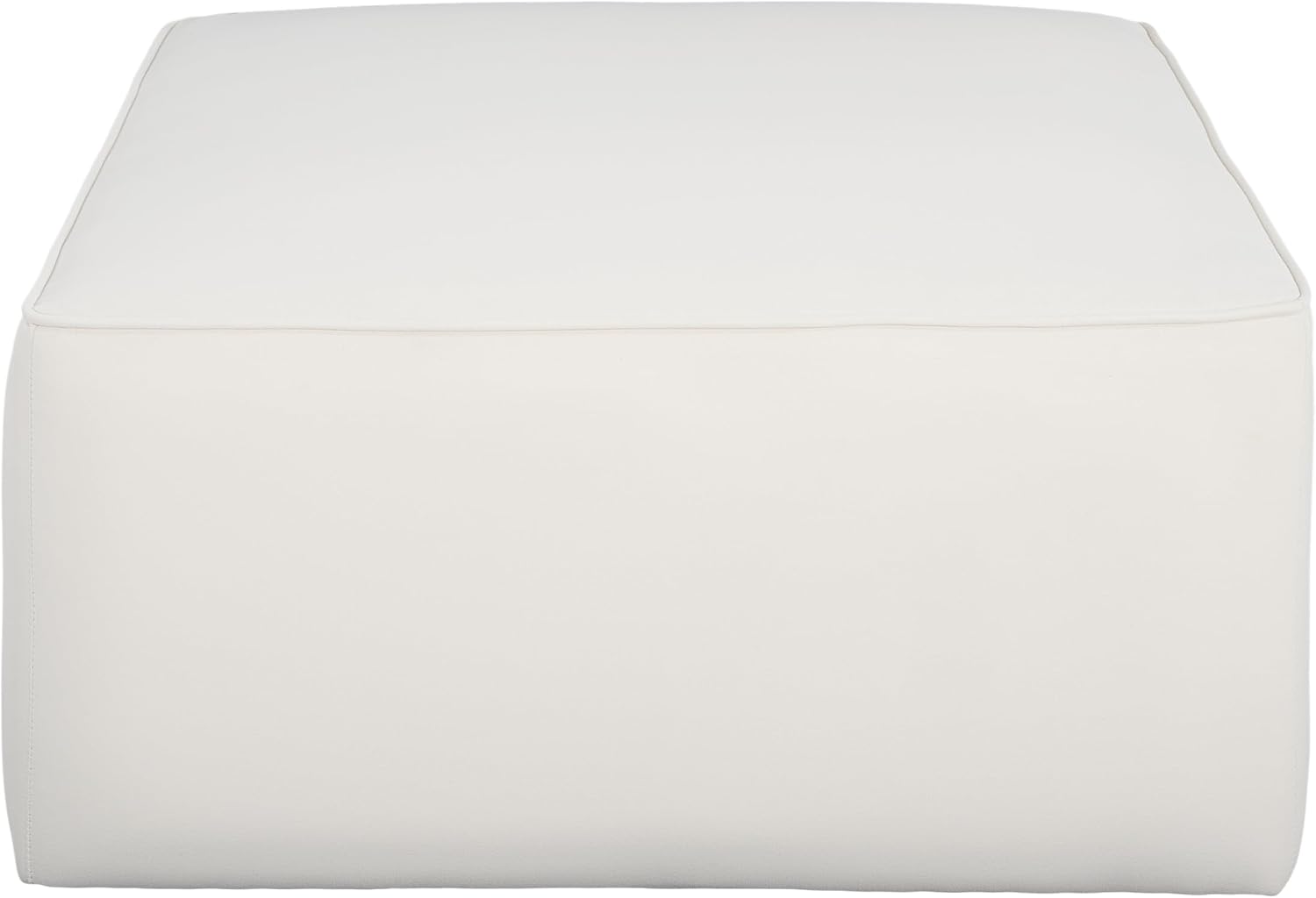 Christopher Knight Home Isa Velvet Ottoman Footstool, Square Pouf Poufee Footrest Ottoman Large Seat, Modern Side Table for Living Room Bedroom Home Decor, Cream, 30'
