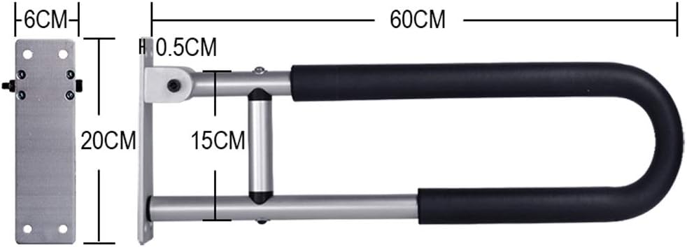 Grab Bars Handle Safety Support Hand Rails, Sturdy Shower Safety Grab Bar Flip-Up Screw-in Bathroom Grab Bar with Textured Grip Stainless Suitable for Disability Aid and Seniors