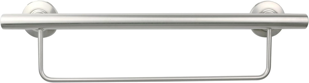 24' Designer Newport Wall Mount Bathroom Shower Grab Bar with Towel Bar, Satin Finish