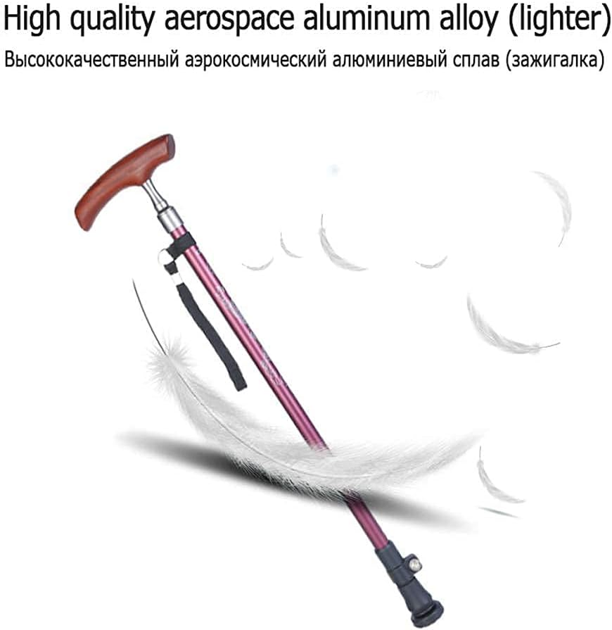 Walking Stick Walkers for seniors Rollator Walker, Walking Cane - Adjustable Walking Stick - Crutches - Lightweight Aluminum Offset Cane with Handle and Wrist Strap - Ideal Daily Living Aid for Limite