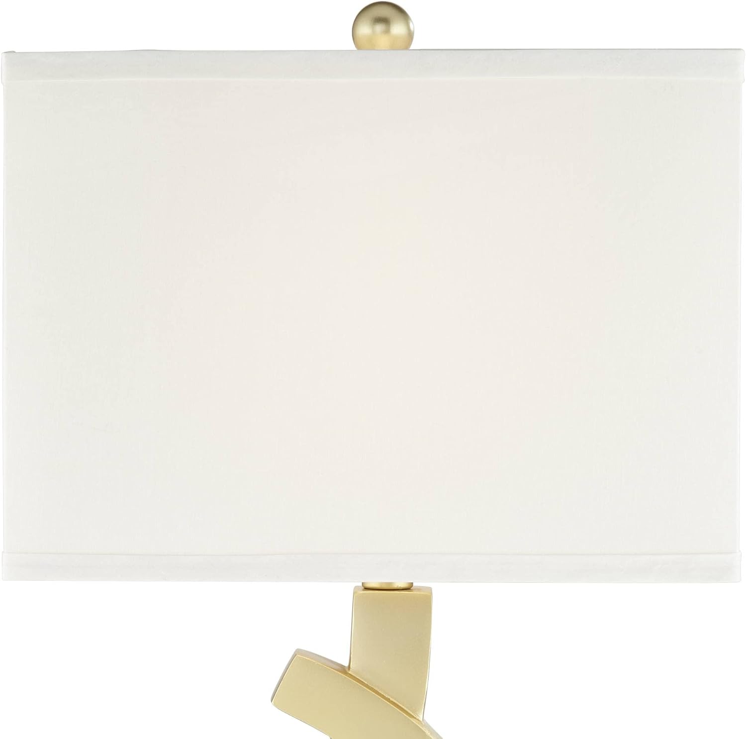 360 Lighting Simone 28' Tall Set of 2 Modern Table Lamps with USB Ports A+C Charging Sculptural Gold Metal White Rectangular Shade Decor Living Room Bedroom House Bedside Nightstand Home Office
