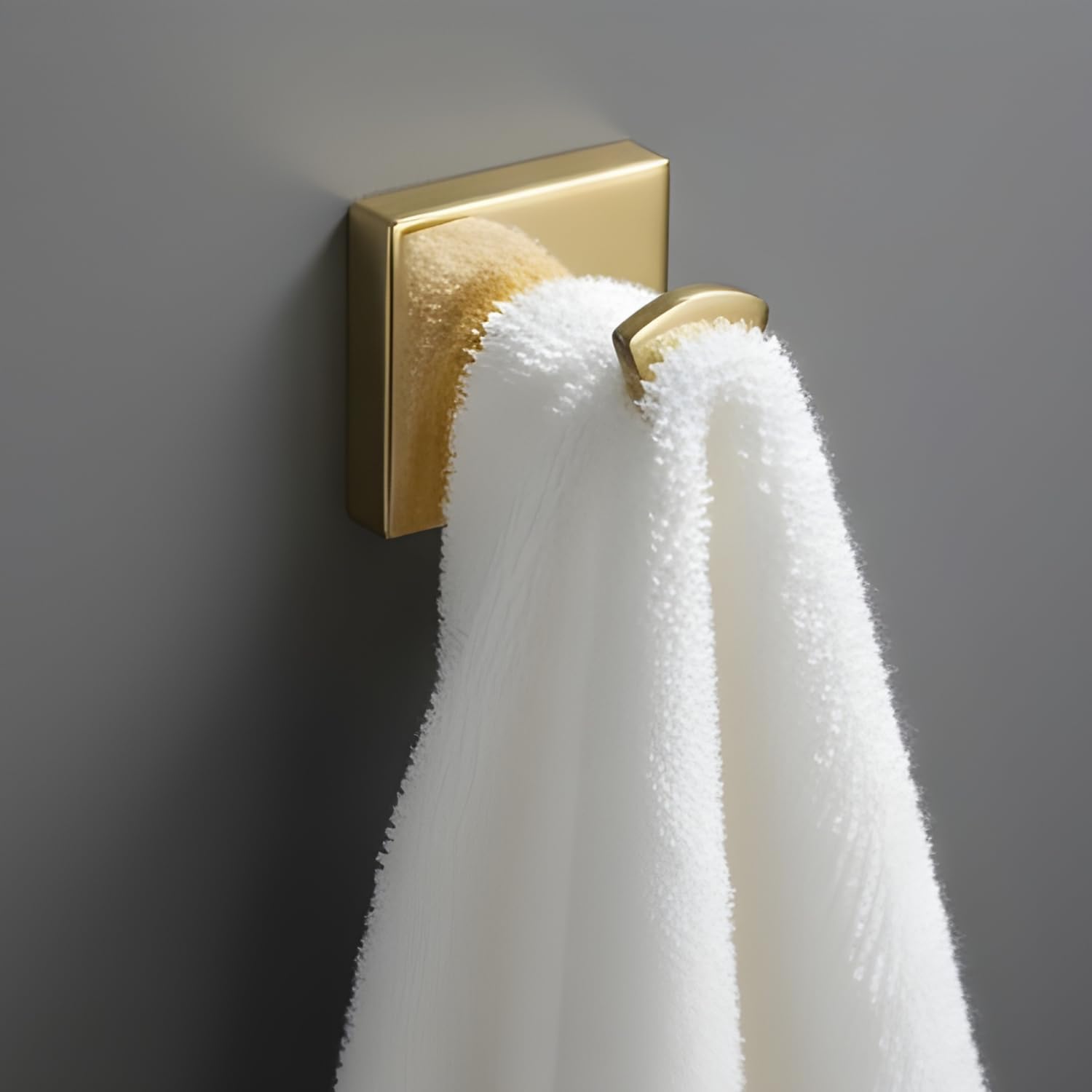 Roshan Handcrafted and Hand Polished Multi Purpose Towel Rack, Rust Proof and Peel Resistant Towel Shelf, Includes 2 Handmade Hooks (6-Piece Gold)