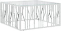 vidaXL Coffee Table Stainless Steel 39.4x39.4x19.7 in Durable