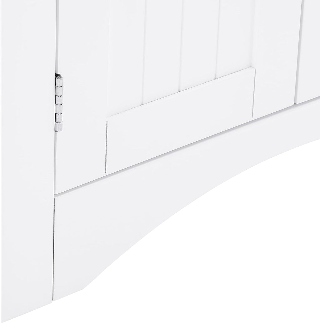 Small Corner Storage Cabinet with Doors and Adjustable Shelves Bathroom Corner Floor Cabinet for Living Room, Bathroom, Kitchen - White