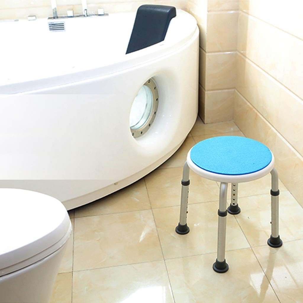 Shower Stool, Shower Chair, Shower Chair,Rounded Bath/Shower Stool Portable Bathroom Seat Bathtub Shower Lift Chair with Non-Slip Leg Pad Height Adjustable Disability Aid
