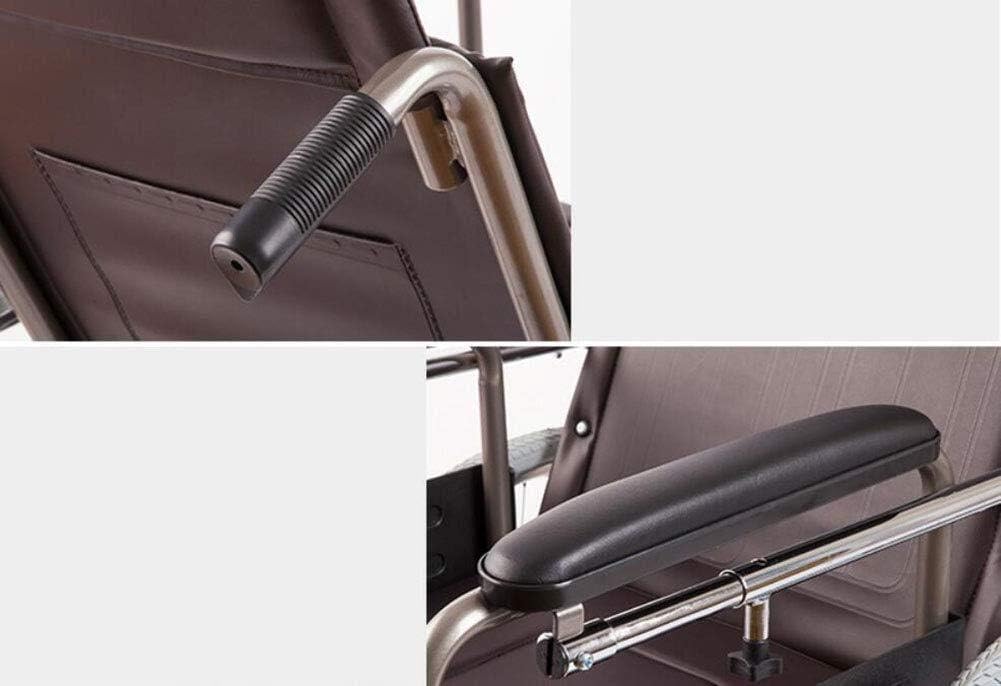 Wheelchair High Back Steel,Lying with Removable Dining Table Rear Storage Bag Elderly/Disabled Scooter,portable