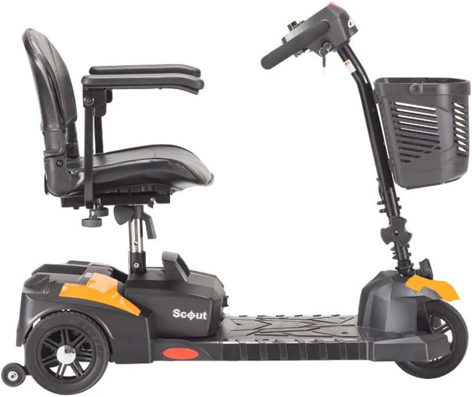 Drive Medical Scout Compact Travel Power Scooter, 3 Wheel, Orange