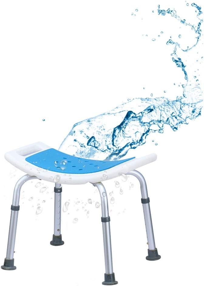 Shower Stool Shower Seat Shower Stool,Aluminium Shower Seat Chair Non-Slip Height Adjustable Disability Aid,Suitable for People with Reduced Mobility