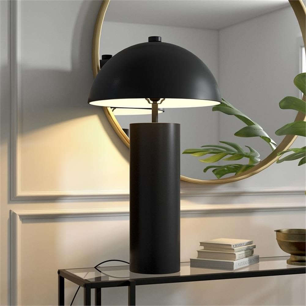 York 27' Tall Table Lamp with Metal Shade in Blackened Bronze/Blackened Bronze