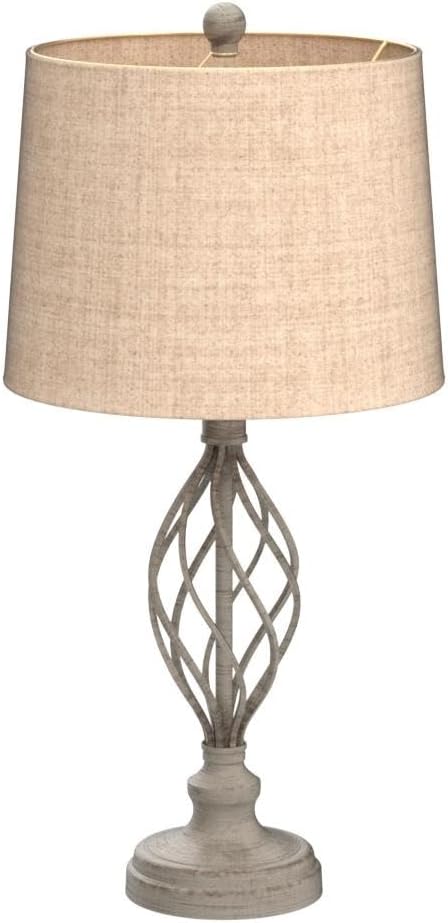 Franklin Iron Works Annie Modern Industrial Table Lamps 28' Tall Set of 2 Weathered Sand Iron Cream Tapered Drum Shade for Bedroom Living Room House Home Bedside Nightstand Office Entryway Family