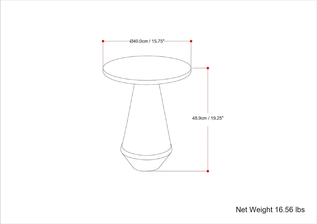SIMPLIHOME Gloria Metal Side Table - 16 inch Wide Solid Metal Round Cast Aluminum Accent Table in Graphite, Contemporary End Table for Living Room with Powder-Coated Finish, Assembled