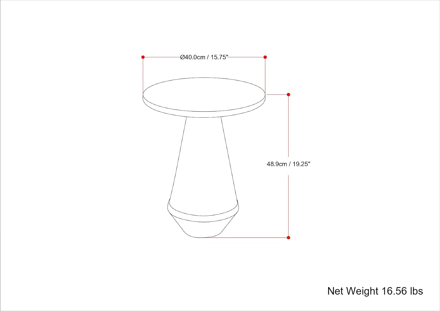 SIMPLIHOME Gloria Metal Side Table - 16 inch Wide Solid Metal Round Cast Aluminum Accent Table in Graphite, Contemporary End Table for Living Room with Powder-Coated Finish, Assembled