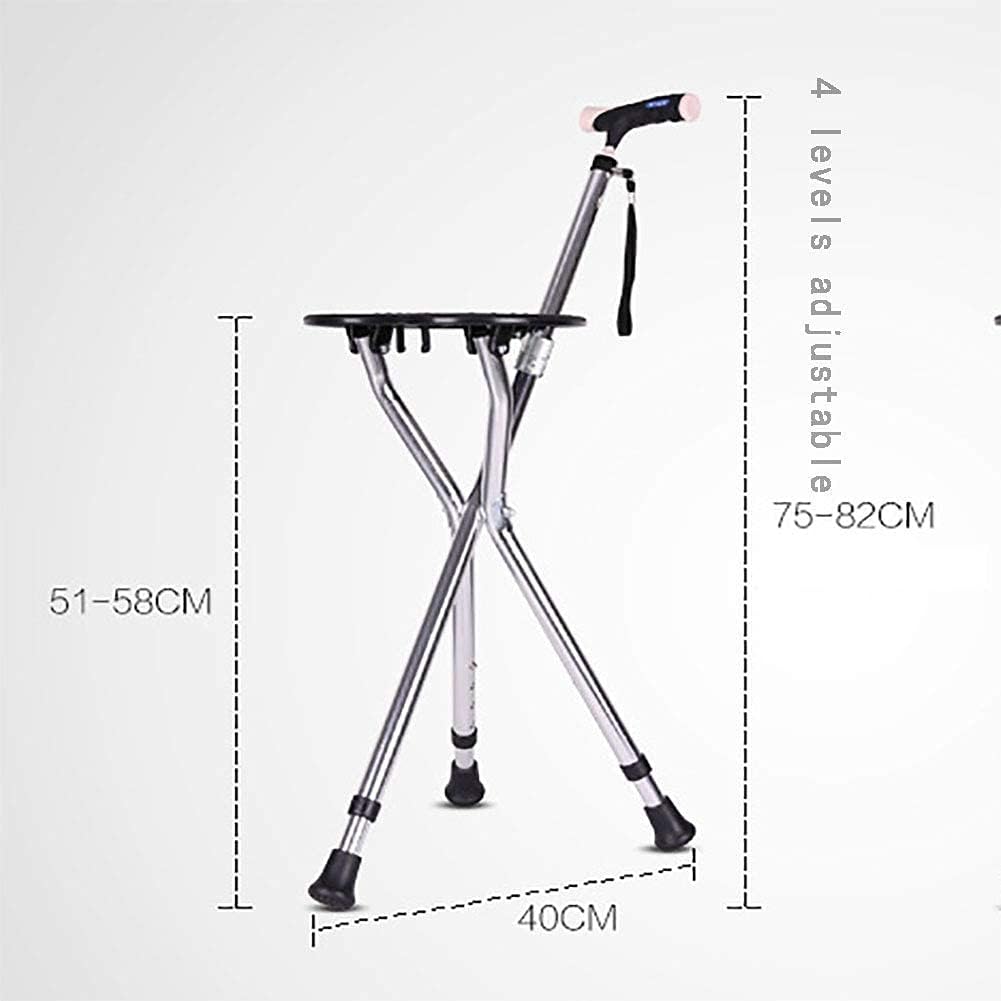Adjustable Crutches, Portable Folding Cane Seat Lightweight Adjustable Height Walking Chair Elderly Folding Tripod Disability Aid Crutches It's so Kind of You powerfully