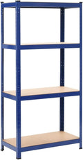 5-Layer Corner Shelf Industrial Racks Organizer for Living Room Garage Storage Racks Suitable for bedrooms, Living Rooms and Offices Silver Steel&Engineered Wood (Blue 31.5' x 15.7