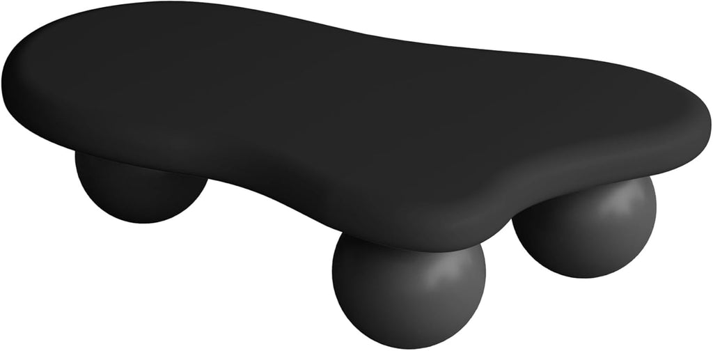 40' Cloud Coffee Table for Living Room Irregular Coffee Table Modern Unique Coffee Tables Low Cute Center Tables with Ball Legs for Small Space Apartment Cream Black