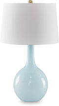 Signature Design by Ashley Rylanton Coastal Glass Table Lamp with 3-Way Switch, Light Blue