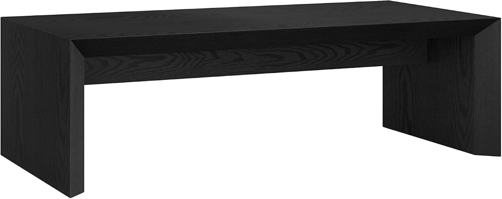 Henn&Hart 48' Rectangular Low-Profile Coffee Table for Living Room, Family Room, or Office, Natural Black