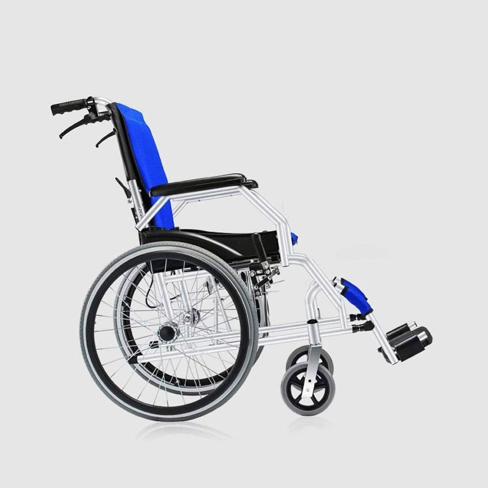 Wheelchair, Folding Lightweight Old Man Pushing Portable Elderly Disabled Scooter, Chair and Backrest Foldable Flat, Easy to Transport